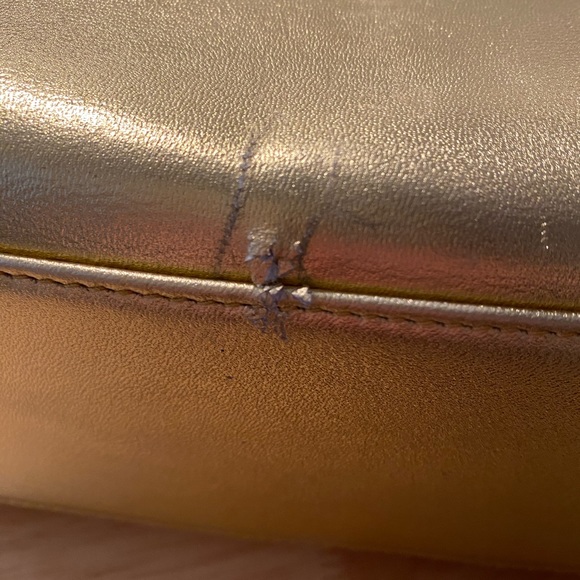RARE Lulu Guinness Gold Box Purse - Picture 7 of 10